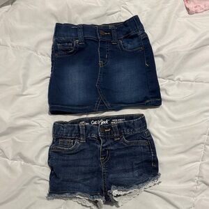 Cat & Jack Kids Denim Skirt and Shorts - Dark Blue